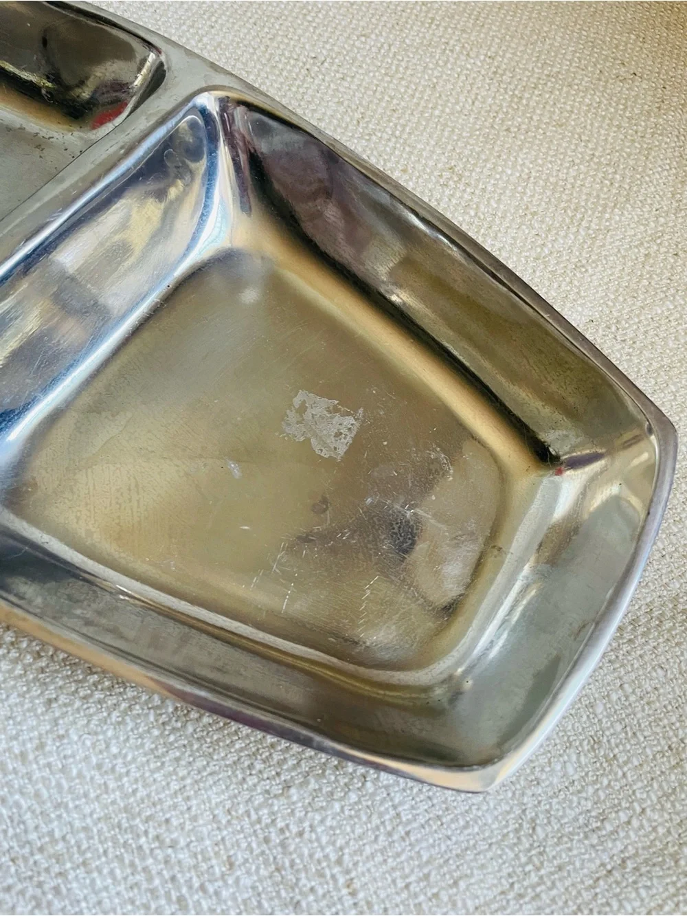 Pottery Barn Barona Silver-Tone Divided Tray